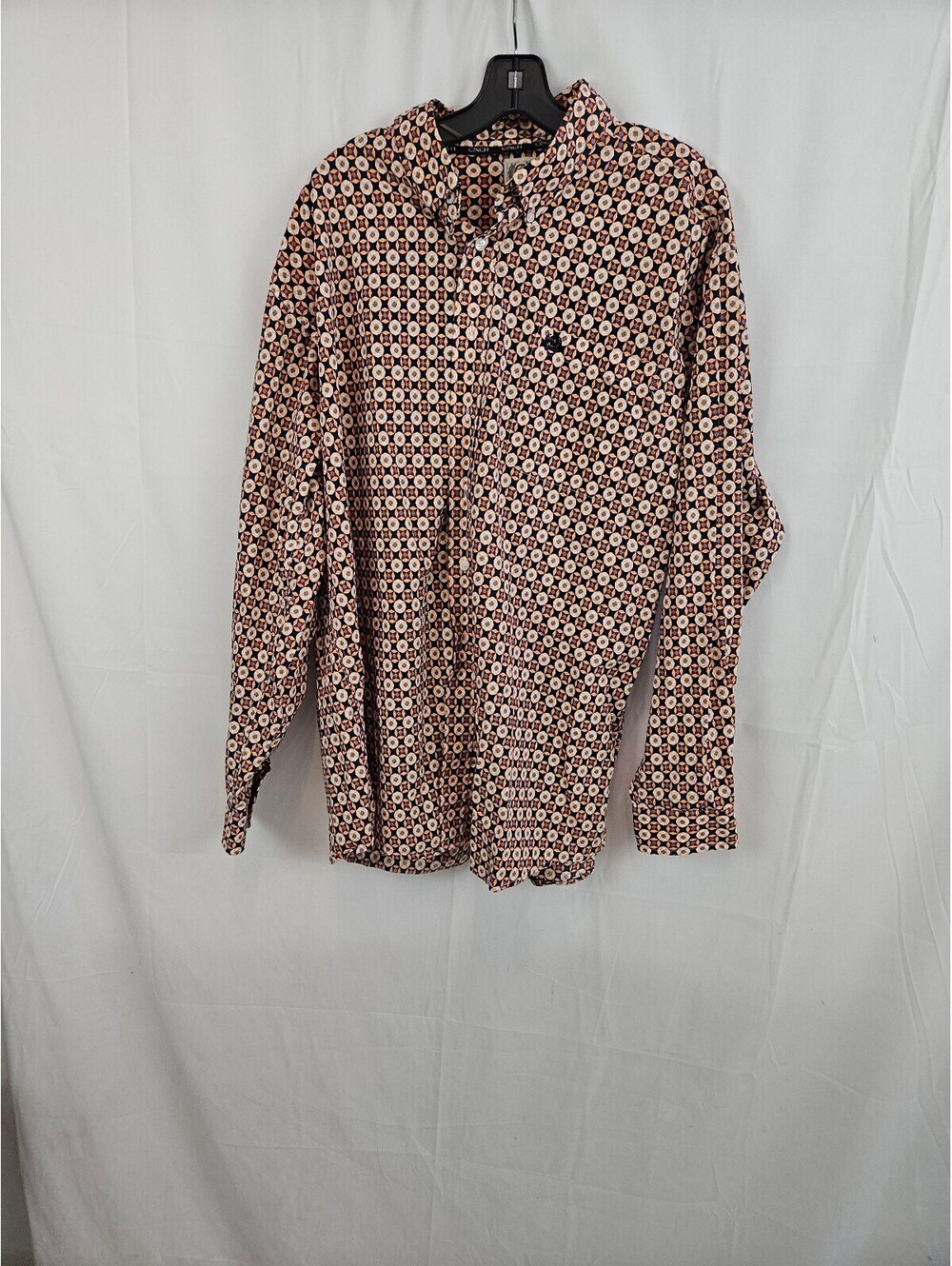 Cinch Men's XL Long Sleeve Button-Up Shirt Geometric Pattern